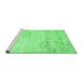 Sideview of Machine Washable Abstract Emerald Green Contemporary Area Rugs, wshcon1821emgrn