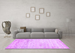 Machine Washable Abstract Purple Contemporary Area Rugs in a Living Room, wshcon1821pur