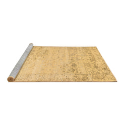 Sideview of Machine Washable Abstract Brown Contemporary Rug, wshcon1821brn