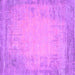 Square Machine Washable Abstract Purple Contemporary Area Rugs, wshcon1822pur