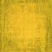 Square Machine Washable Abstract Yellow Contemporary Rug, wshcon1822yw