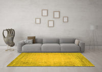 Machine Washable Abstract Yellow Contemporary Rug, wshcon1822yw