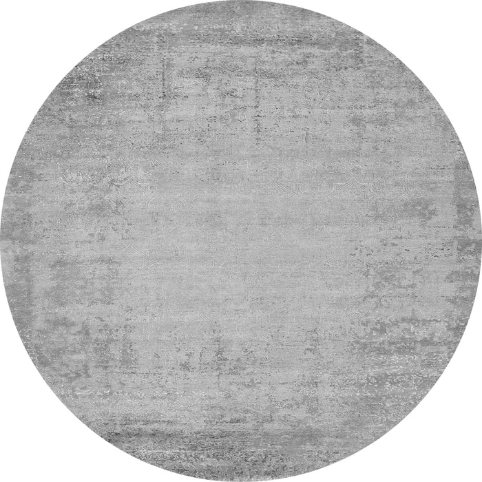 Square Abstract Gray Contemporary Rug, con1822gry