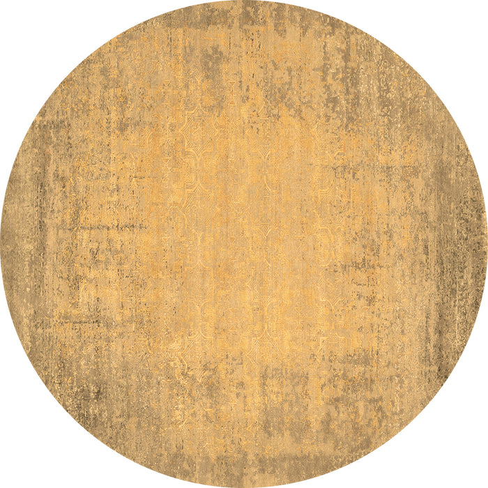 Round Machine Washable Abstract Brown Contemporary Rug, wshcon1822brn