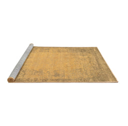 Sideview of Machine Washable Abstract Brown Contemporary Rug, wshcon1822brn