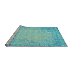 Sideview of Machine Washable Abstract Light Blue Contemporary Rug, wshcon1822lblu