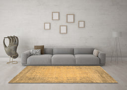 Machine Washable Abstract Brown Contemporary Rug in a Living Room,, wshcon1822brn