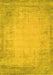 Machine Washable Abstract Yellow Contemporary Rug, wshcon1822yw