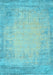 Abstract Light Blue Contemporary Rug, con1822lblu