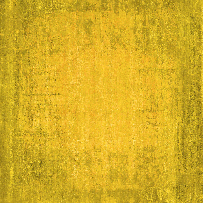 Square Abstract Yellow Contemporary Rug, con1822yw