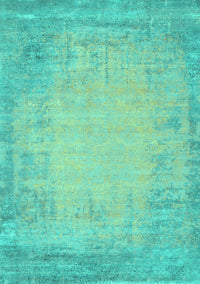 Abstract Turquoise Contemporary Rug, con1822turq