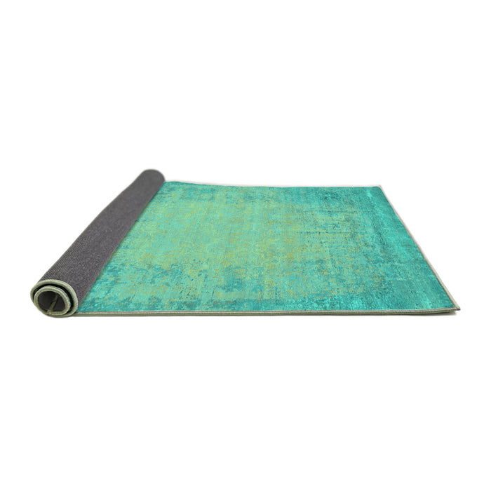 Sideview of Abstract Turquoise Contemporary Rug, con1822turq