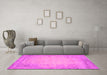 Machine Washable Abstract Pink Contemporary Rug in a Living Room, wshcon1822pnk