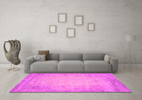 Machine Washable Abstract Pink Contemporary Rug, wshcon1822pnk