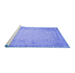 Sideview of Machine Washable Abstract Blue Contemporary Rug, wshcon1822blu