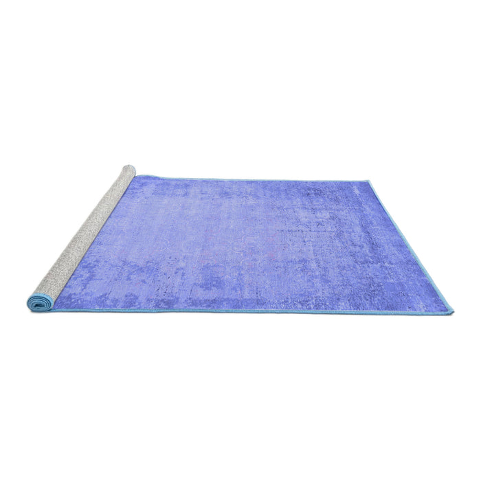 Sideview of Machine Washable Abstract Blue Contemporary Rug, wshcon1822blu