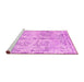 Sideview of Machine Washable Abstract Pink Contemporary Rug, wshcon1823pnk