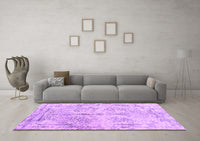 Machine Washable Abstract Purple Contemporary Rug, wshcon1823pur