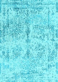 Abstract Light Blue Contemporary Rug, con1823lblu