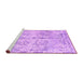 Sideview of Machine Washable Abstract Purple Contemporary Area Rugs, wshcon1823pur