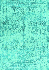 Abstract Turquoise Contemporary Rug, con1823turq