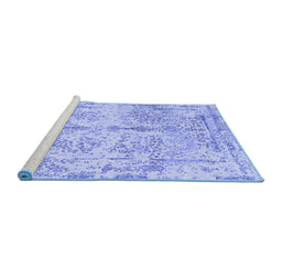 Sideview of Machine Washable Abstract Blue Contemporary Rug, wshcon1823blu