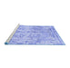 Sideview of Machine Washable Abstract Blue Contemporary Rug, wshcon1823blu