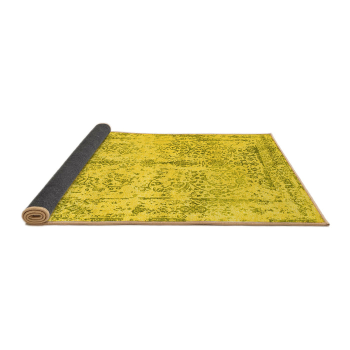 Sideview of Abstract Yellow Contemporary Rug, con1823yw