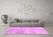 Machine Washable Abstract Pink Contemporary Rug in a Living Room, wshcon1823pnk