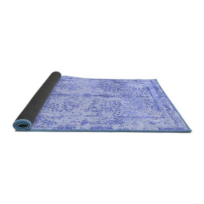 Sideview of Abstract Blue Contemporary Rug, con1823blu