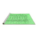 Sideview of Machine Washable Abstract Emerald Green Contemporary Area Rugs, wshcon1824emgrn