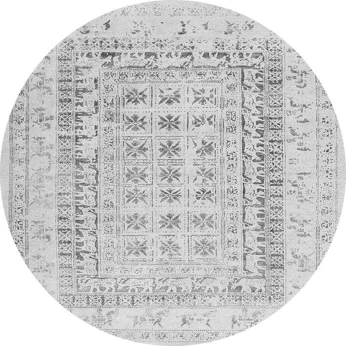 Square Abstract Gray Contemporary Rug, con1824gry