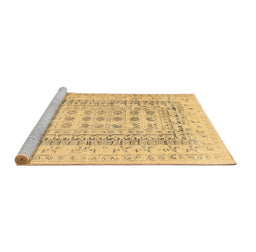 Sideview of Machine Washable Abstract Brown Contemporary Rug, wshcon1824brn