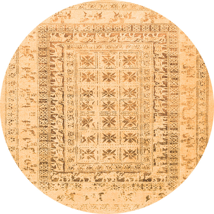 Square Abstract Orange Contemporary Rug, con1824org