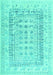 Machine Washable Abstract Turquoise Contemporary Area Rugs, wshcon1824turq