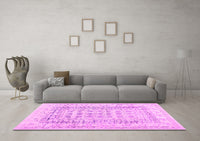 Machine Washable Abstract Pink Contemporary Rug, wshcon1824pnk