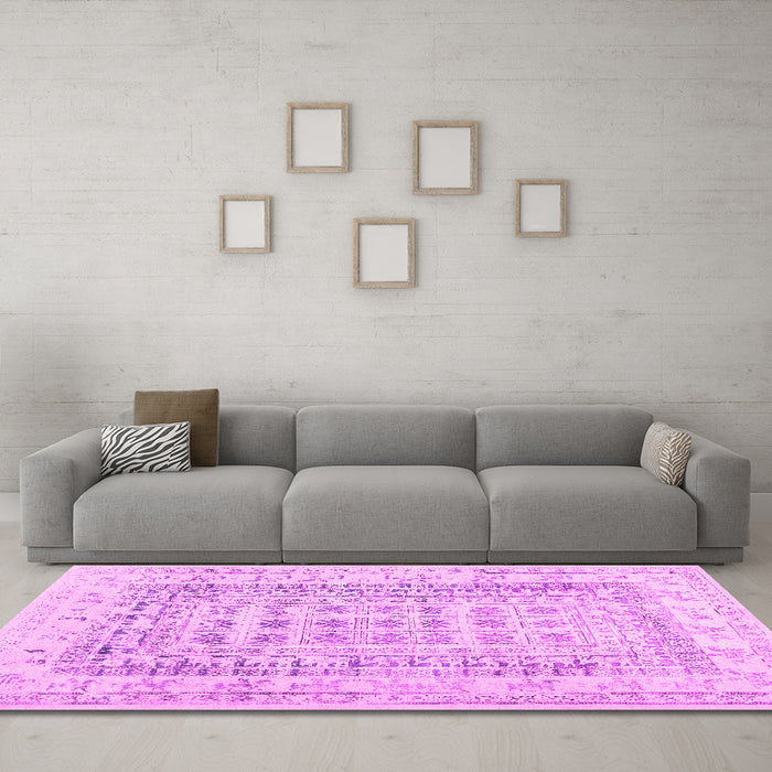 Machine Washable Abstract Pink Contemporary Rug in a Living Room, wshcon1824pnk