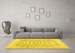 Machine Washable Abstract Yellow Contemporary Rug in a Living Room, wshcon1824yw