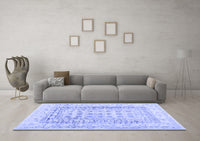 Machine Washable Abstract Blue Contemporary Rug, wshcon1824blu