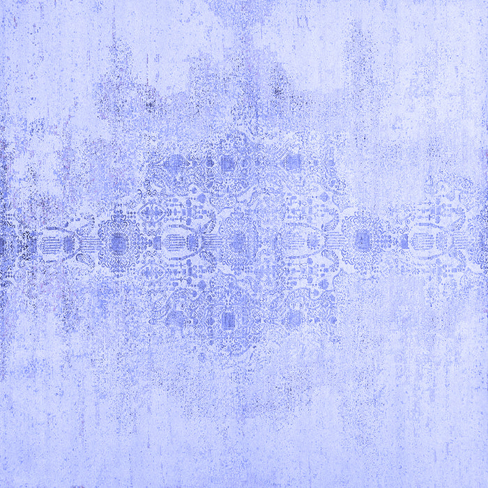 Square Abstract Blue Contemporary Rug, con1825blu