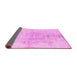 Sideview of Abstract Pink Contemporary Rug, con1825pnk