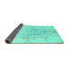 Sideview of Abstract Turquoise Contemporary Rug, con1825turq