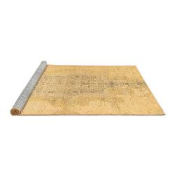 Sideview of Machine Washable Abstract Brown Contemporary Rug, wshcon1825brn