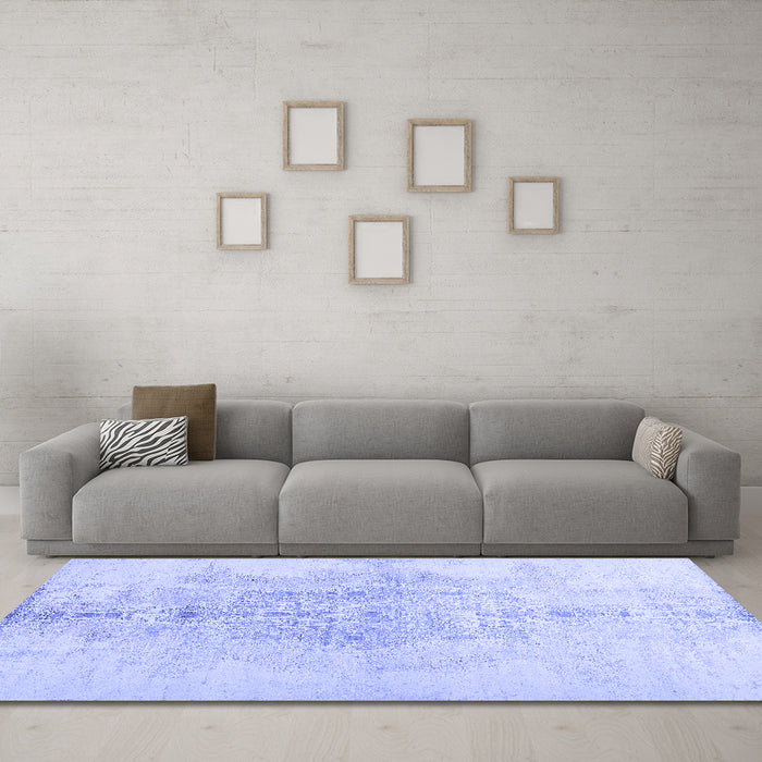 Machine Washable Abstract Blue Contemporary Rug in a Living Room, wshcon1825blu