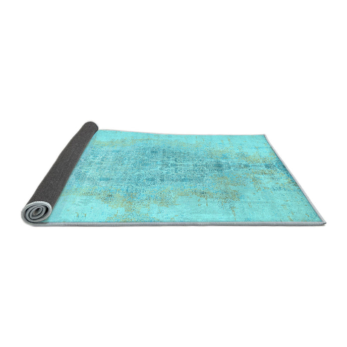 Sideview of Abstract Light Blue Contemporary Rug, con1825lblu