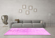 Machine Washable Abstract Pink Contemporary Rug in a Living Room, wshcon1825pnk