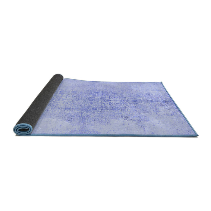 Sideview of Abstract Blue Contemporary Rug, con1825blu