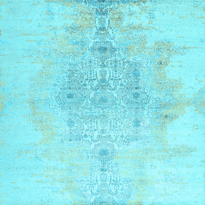 Square Abstract Light Blue Contemporary Rug, con1825lblu