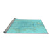 Sideview of Machine Washable Abstract Light Blue Contemporary Rug, wshcon1825lblu