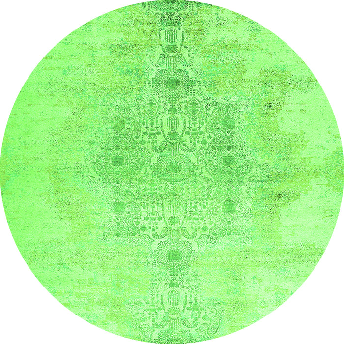 Square Abstract Green Contemporary Rug, con1825grn